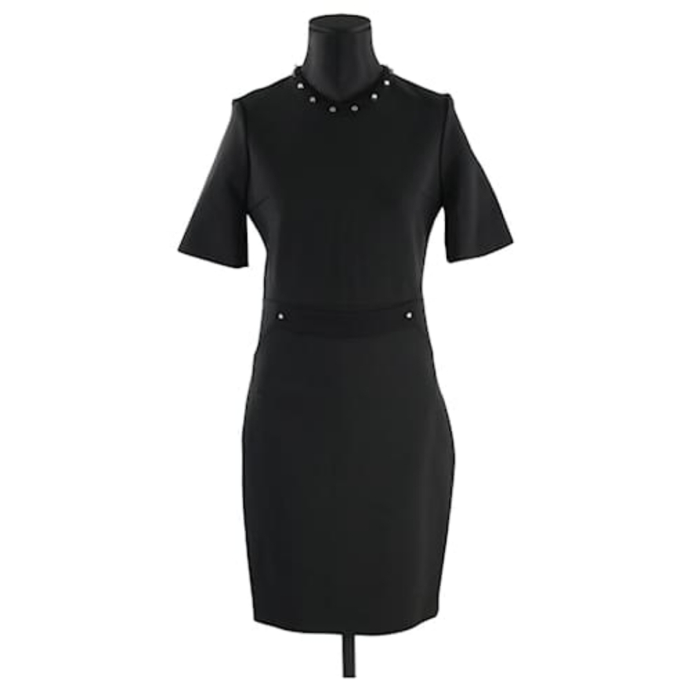 Mugler Black Mini Dress with Stud Accents
